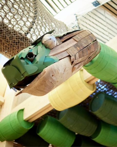 Anaconda made of barrels