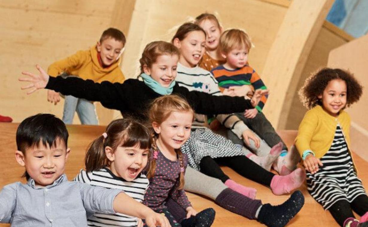Children are on the slide